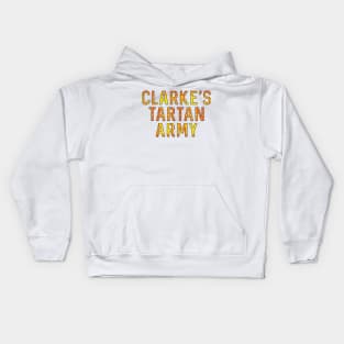 Clarke's Tartan Army, Scottish Lion Rampant Coloured Tartan, Scottish Football Slogan Kids Hoodie